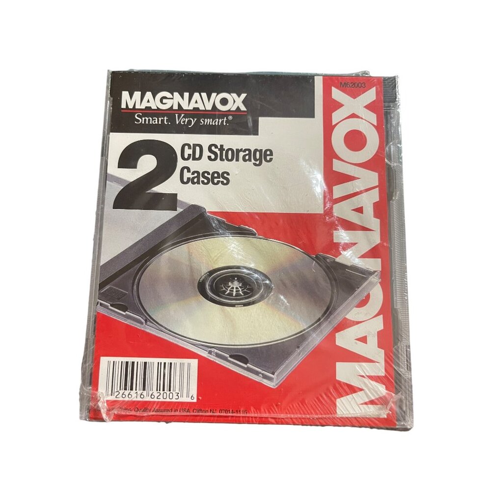 Magnavox 2 CD Storage Cases Clear Slim Design Durable Plastic Protective Sleeves